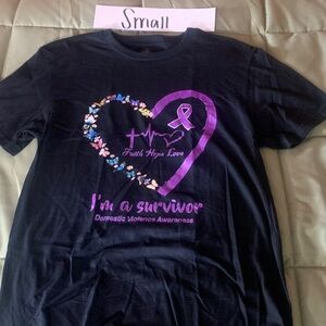 Gildan Black and Purple Domestic Violence Awareness Tee